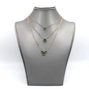 Green Charm Layers – 14KT Necklace