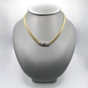 10KT Gold Monaco Unisex Necklace with Pave Clasp