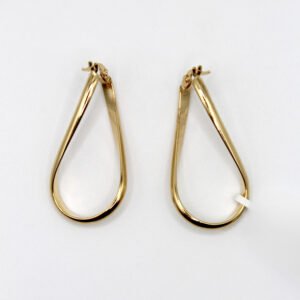 Polished Teardrop Hoop – 10KT Gold Women’s Earrings