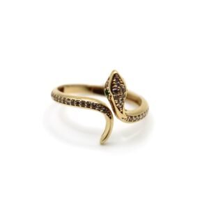 Snake-Inspired stone Accent Ring – 14KT