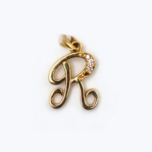 Zirconia Initial "R" – 10KT Pendant