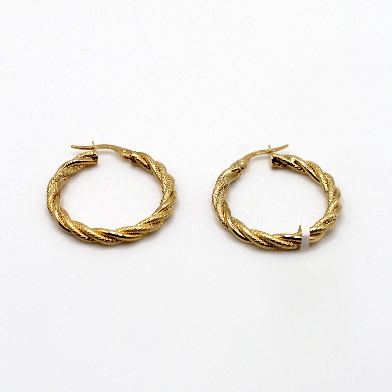 Diamond-Cut Twist Hoop – 14KT Gold Women’s Earrings