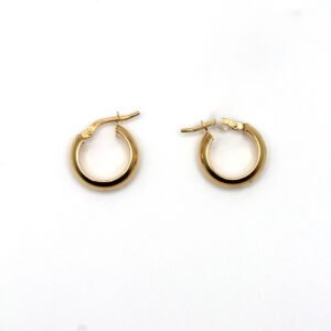 Chunky High-Polish Dome Hoop – 14KT Gold Women’s Earrings