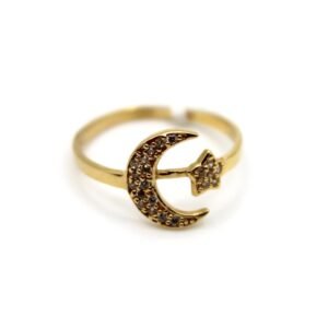 Moon and Star Ring – 14KT