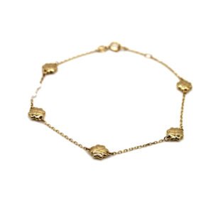 Four-Leaf Clover Charms – 14KT Gold Women’s Bracelet