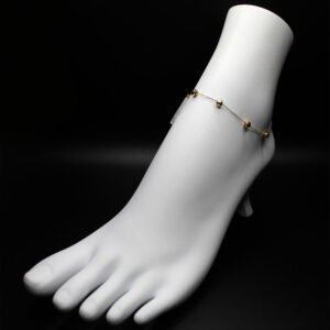 Golden Beads Elegance – 14KT Anklet