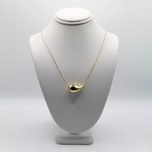 High-Polish Abstract Drop Pendant Necklace – 14KT Gold Women’s