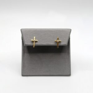 Zirconia Accent Cross Stud Earrings – 14KT Gold