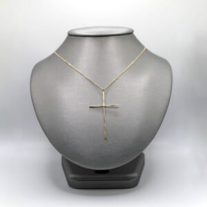 Large Minimalist Cross Pendant Necklace – 14KT Gold Women’s