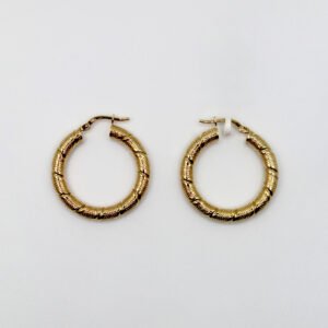 Large High-Polish Twist Hoop – 14KT Gold Women’s Earrings