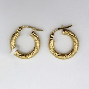 Twisted Textured Huggie Hoop Earrings – 10KT Gold Women’s