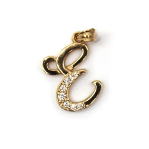Zirconia Initial "E" – 10KT Pendant