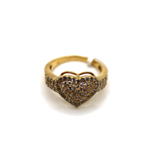 L.G Diamond Heart Cluster Ring - 14KT Gold Size 6 3/4