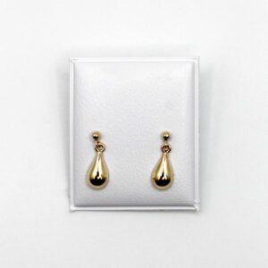 Polished Teardrop Dangle Earrings – 14KT Gold