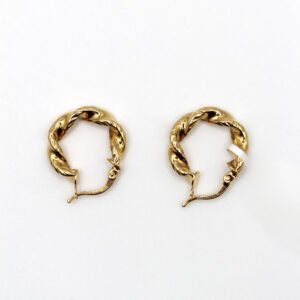 Wide Square-Edge Huggie Hoop – 10KT Gold Women’s Earrings