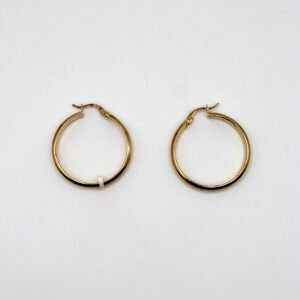Ribbed Channel Dome Hoop – 14KT Gold Women’s Earrings