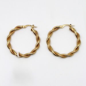 Medium Wide Double-Band Hoop – 14KT Gold Women’s Earrings