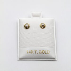 Gold Pearl Stud Earrings – 14KT Gold
