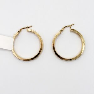 Large Wide Flat Circular Hoop – 10KT Gold Women’s Earrings