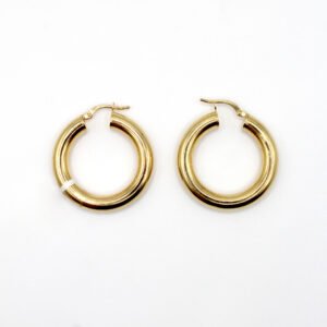 Wide Square-Edge Huggie Hoop – 14KT Gold Women’s Earrings