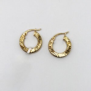Large Wide Flat Edge Hoop – 14KT Gold Women’s Earrings