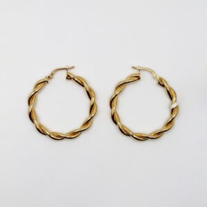 Classic Twisted Hoop – 14KT Gold Women’s Earrings