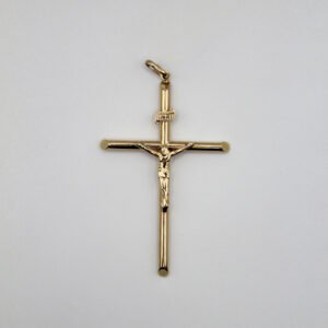 High-Polish Classic Crucifix Pendant – 10KT Gold