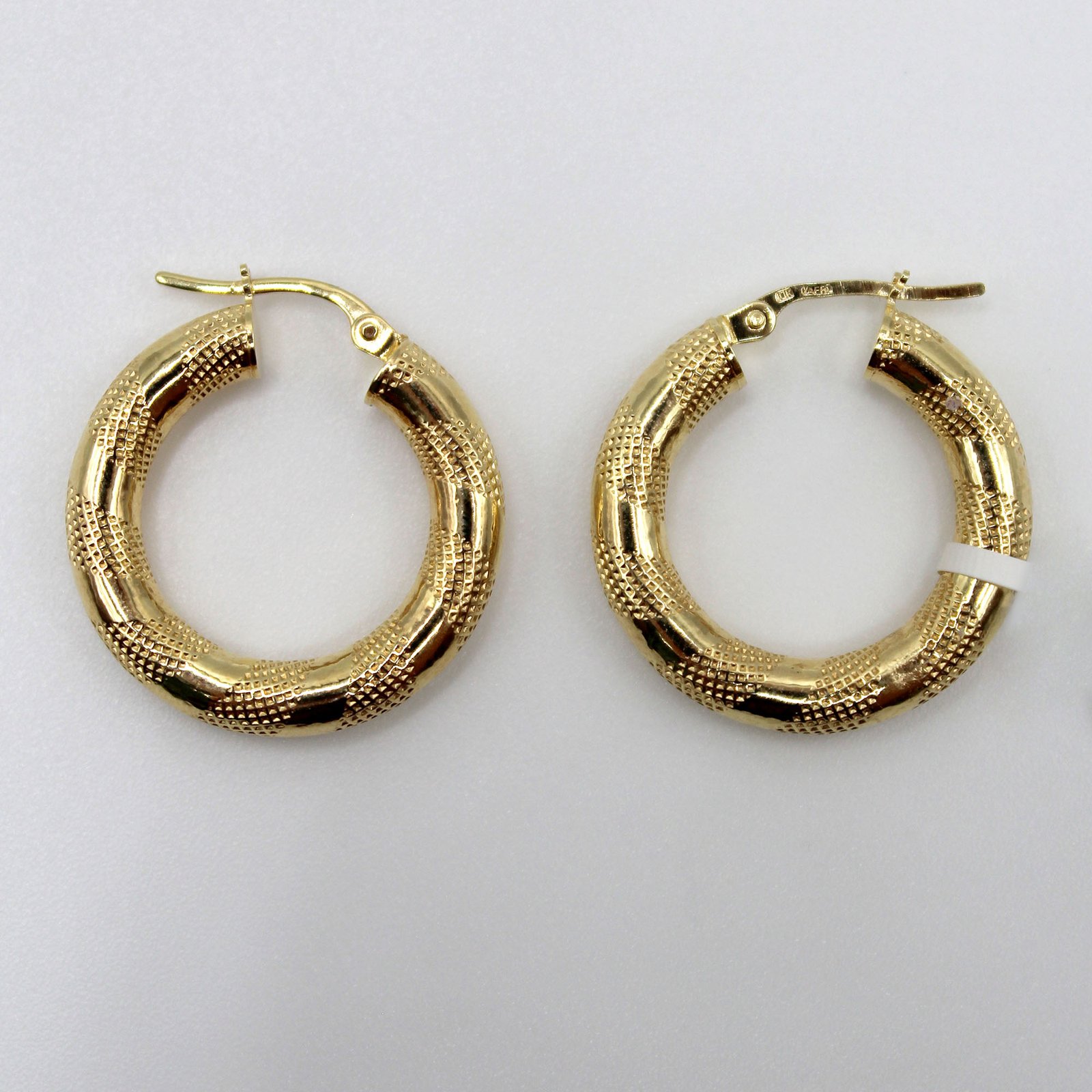 Textured Domed Mid-Size Hoop Earrings – 10KT Gold Women’s
