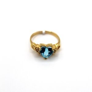 Blue Heart Ring – 10KT Gold Size 7