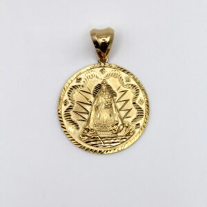 Virgen de la Caridad Del Cobre Medallion Pendant – 14KT Gold