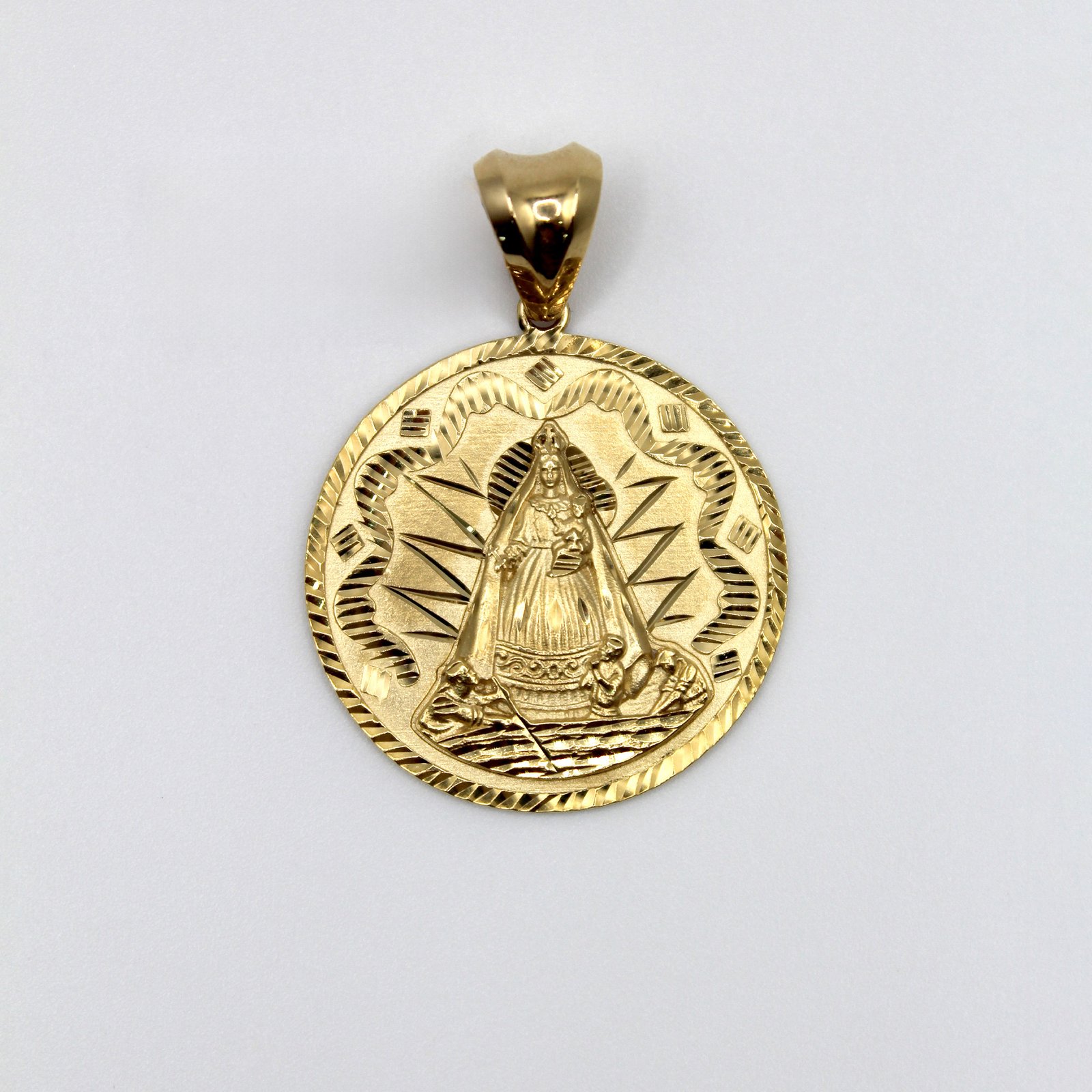 Virgen de la Caridad Del Cobre Medallion Pendant – 14KT Gold