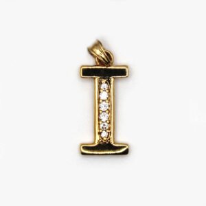 Zirconia Initial "I" – 10KT Pendant