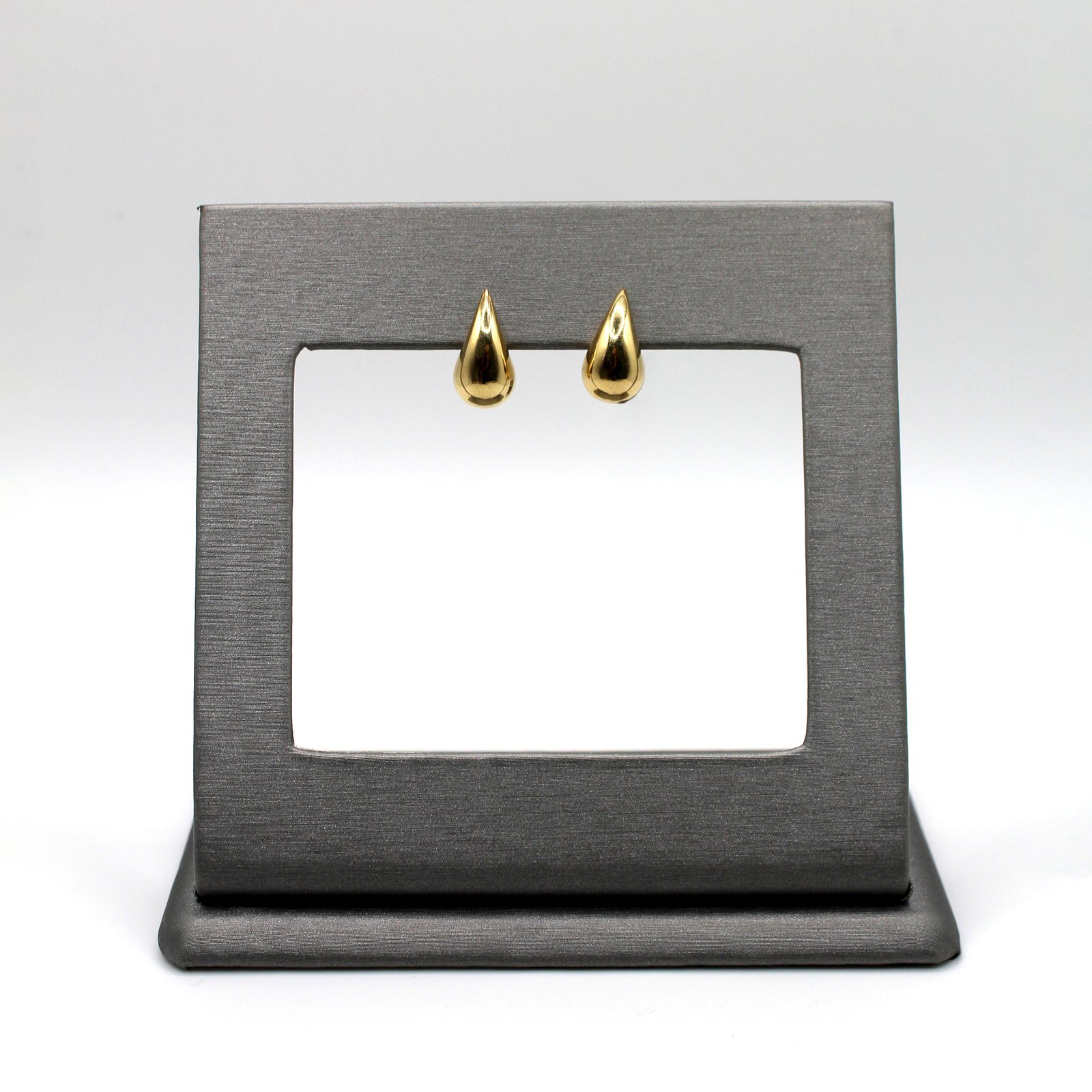 High-Polish Puffed Teardrop Stud – 14KT Gold Women’s Earrings - Image 2