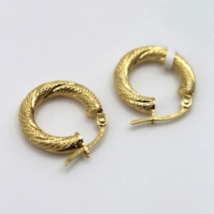 Twisted Textured Huggie Hoop Earrings – 10KT Gold Women’s