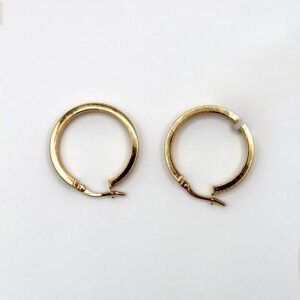 Medium Wide Textured Channel Hoop – 10kt Gold Women’s Earrings