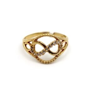 Infinity Circle Stone Accent Ring – 14KT, Size 6
