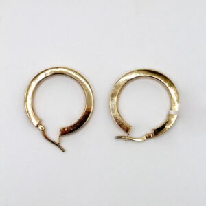 Medium Wide Flat Edge Hoop – 10KT Gold Women’s Earrings