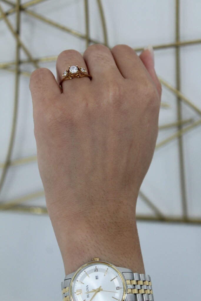 Classic Trinity – 10KT Women’s Zirconia Ring, Size 6.5 - Image 3