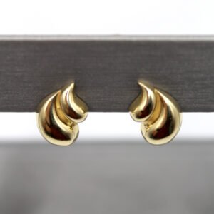 Sculpted Flame Design – 10KT Gold Women’s Earrings