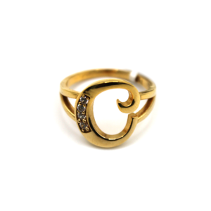 Script Initial C Ring - 10kt Gold, Size 6 3/4