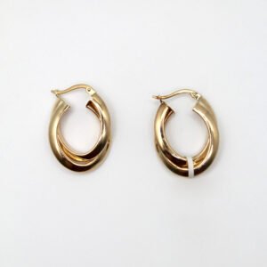 Wide Square-Edge Huggie Hoop – 10KT Gold Women’s Earrings