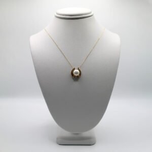 Modern Frame Pearl Pendant Necklace – 14KT Gold Women’s