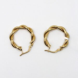 Small Polished Twist Hoop – 14KT Gold Women’s Earrings