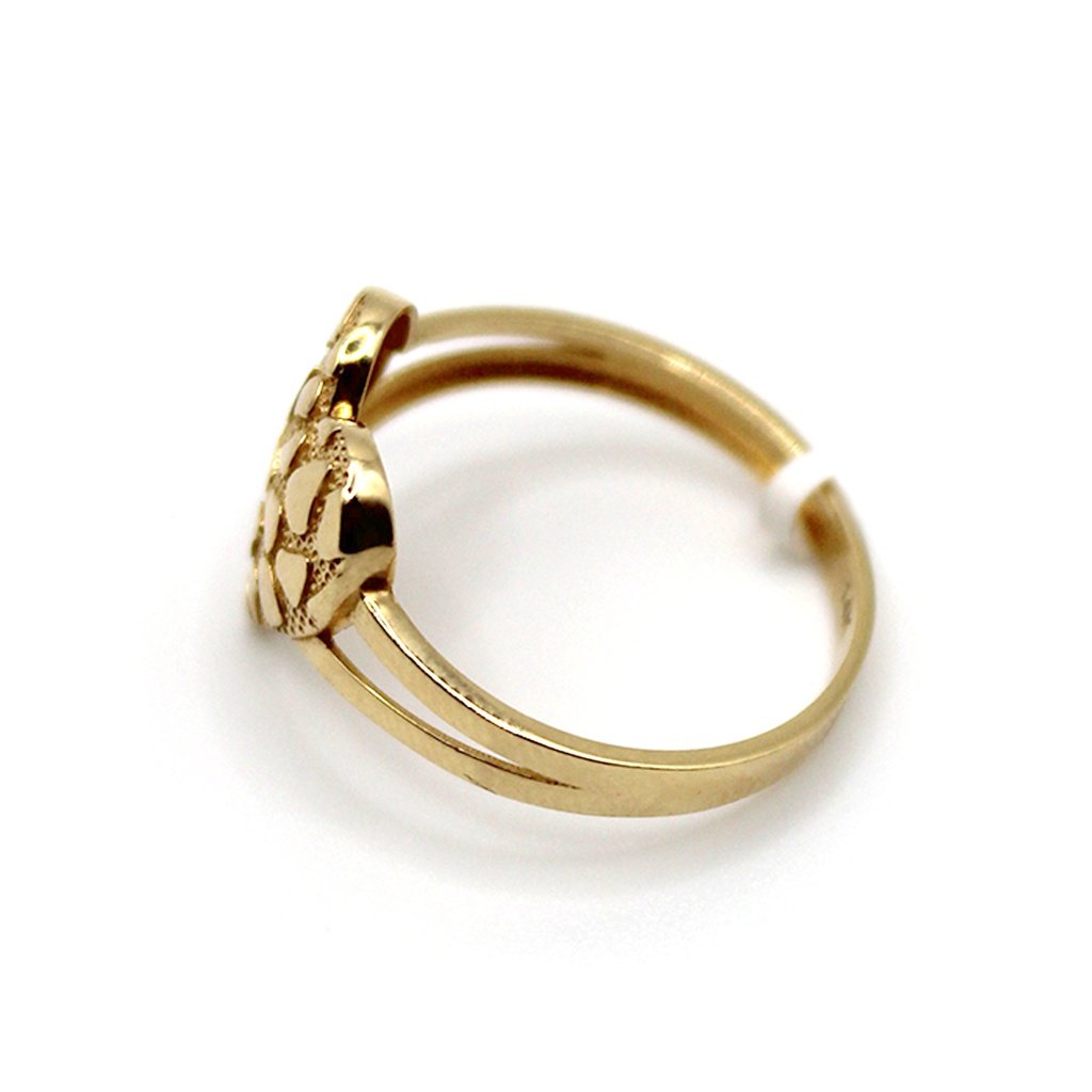 Textured Heart Ring - 14kt Gold, Size 8 - Image 2