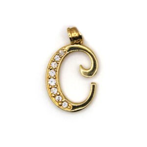 Zirconia Initial "C" – 10KT Pendant