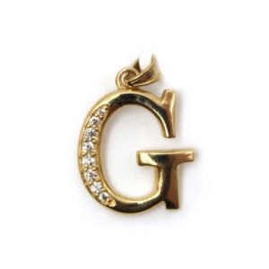 Zirconia Initial "G" – 10KT Pendant