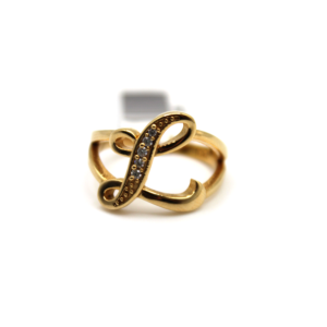 Script Initial L Ring - 10kt Gold, Size 6.5