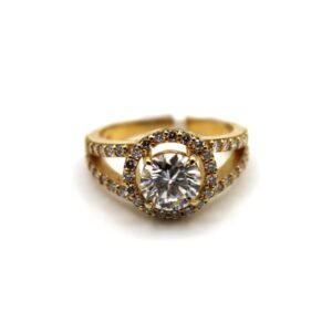 L.G Diamond Brilliant Halo Solitaire Ring –  14kt Gold Size 7