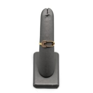 Safety Pin Design Ring - 10kt Gold, Size 8