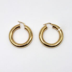 Voluminous High-Polish Dome Hoop – 14KT Gold Women’s Earrings